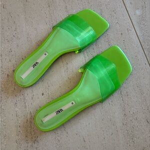 Zara Green Sandals Vibrant Style Comfort